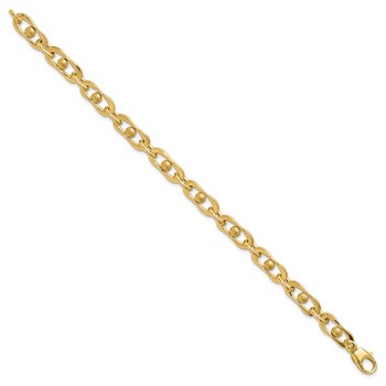 Leslie's 14K Polished and Satin Fancy Link Bracelet — alternate view