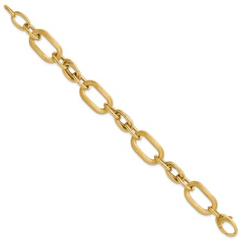 Leslie's 14K Polished and Satin Fancy Link Bracelet — alternate view