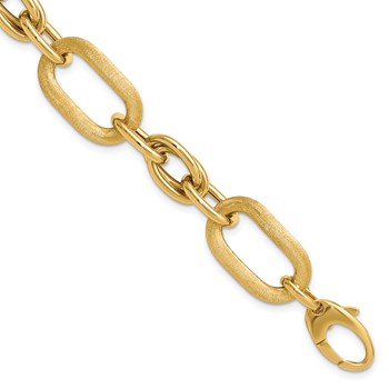 Leslie's 14K Polished and Satin Fancy Link Bracelet