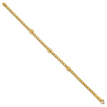 Leslie's 14K Polished and Satin Braided Bracelet — alternate view