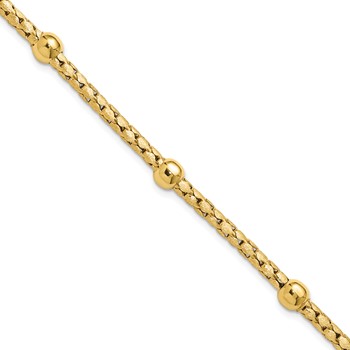Leslie's 14K Polished and Satin Braided Bracelet