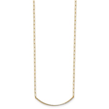 Leslie's 14K w/Rhodium Polished and Diamond-cut Bar Necklace — alternate view