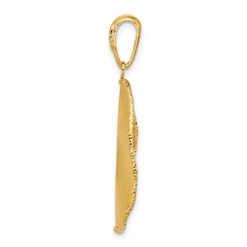 Leslie's 14K Two-tone Polished and Satin Teardrop Pendant — alternate view