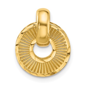 Leslie's 14K Polished and Diamond-cut Circle Pendant