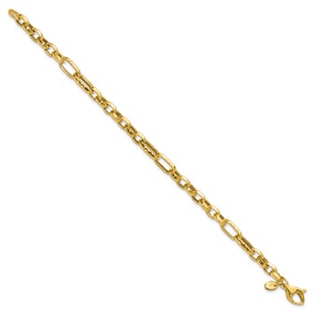 Leslie's 14K Polished and Hammered Fancy Link Bracelet — alternate view