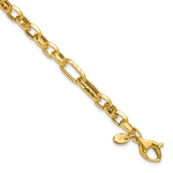 Leslie's 14K Polished and Hammered Fancy Link Bracelet