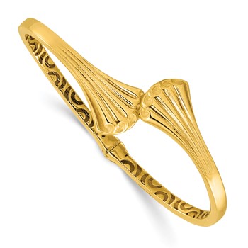 Leslie's 14K Polished Hollow Hinged Cuff Bangle