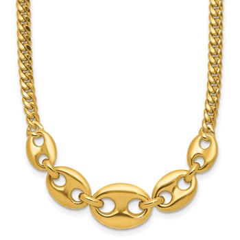 Leslie's 14K Polished Fancy Curb Link Necklace