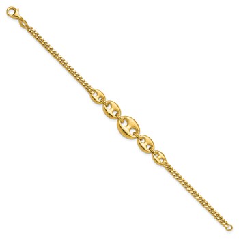 Leslie's 14K Polished Fancy Curb Link Bracelet — alternate view