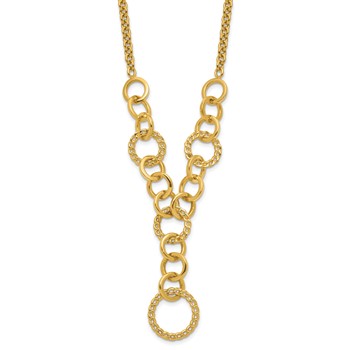 Leslie's 14K Polished Linked Circles Y-Drop Element 17 inch with 1inch extender Necklace — alternate view