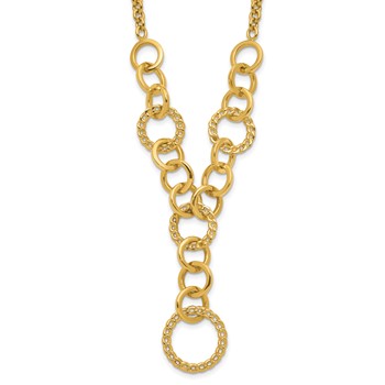 Leslie's 14K Polished Linked Circles Y-Drop Element 17 inch with 1inch extender Necklace