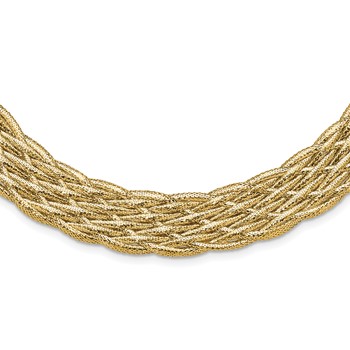 Leslie's 14K Polished Braided Mesh 18 inch Necklace