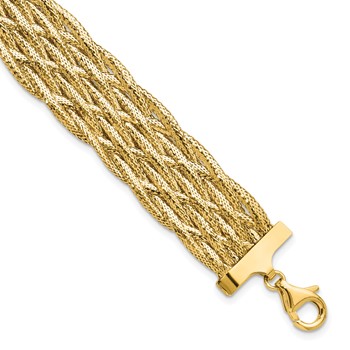 Leslie's 14K Polished Braided Mesh Bracelet