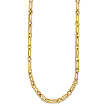 Leslie's 14K Polished and Twisted Fancy Link Toggle Necklace — alternate view