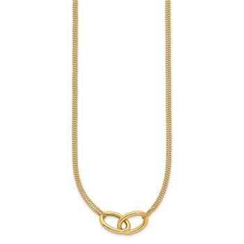 Leslie's 14K Polished intertwined Ovals 2-Strand with 1in ext. Necklace — alternate view