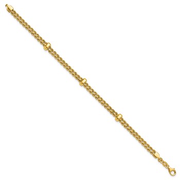 Leslie's 14K Polished and Diamond-cut Fancy Braided Rope Bracelet — alternate view