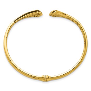 Leslie's 14K w/Black Enamel Polished Fancy Hinged Cuff Bangle — alternate view