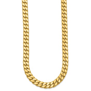 Leslie's 14K Two-tone CZ Polished Fancy Curb Necklace — alternate view