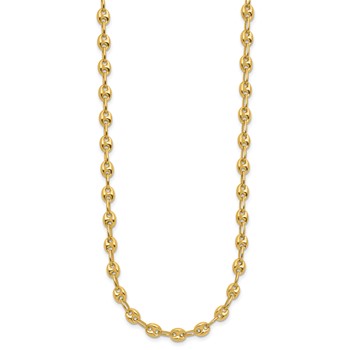 Leslie's 14K Polished Puffed Mariner Link Necklace — alternate view