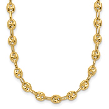 Leslie's 14K Polished Puffed Mariner Link Necklace