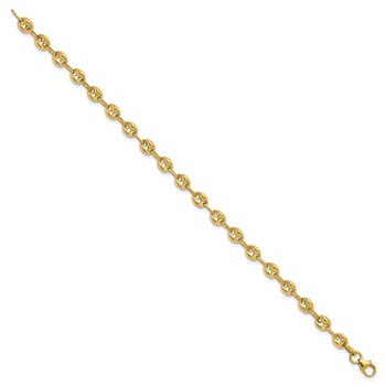 Leslie's 14K Polished Puffed Mariner Link Bracelet — alternate view