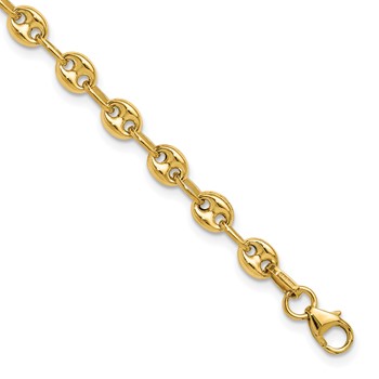 Leslie's 14K Polished Puffed Mariner Link Bracelet