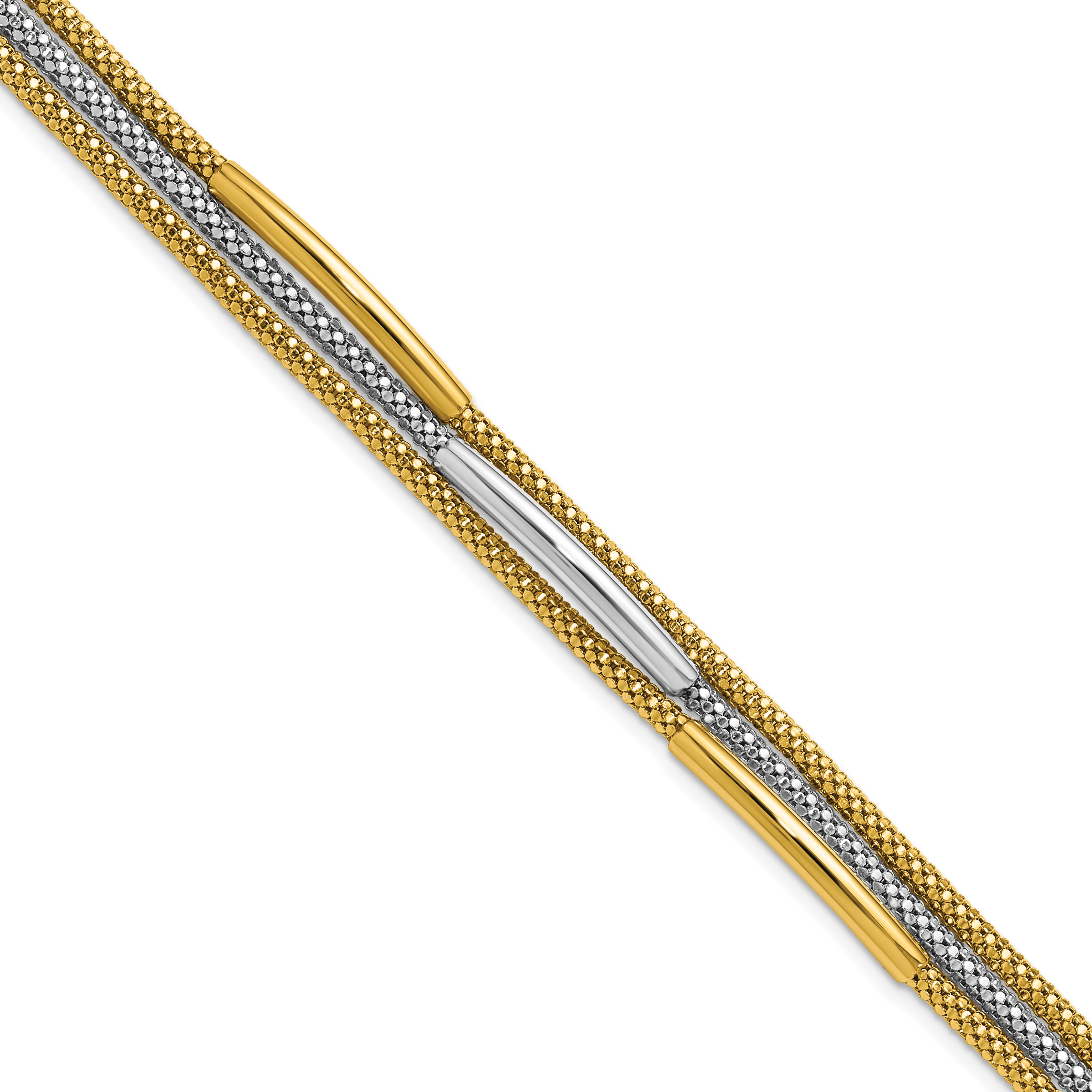 Leslie's 14K Polished Mesh Stretch Bracelet - Leslie's Jewelry