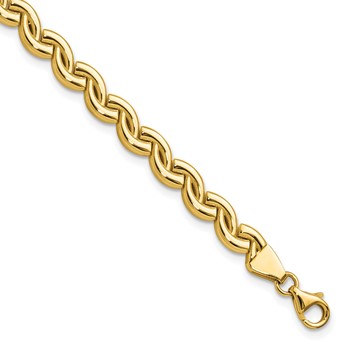 Leslie's 14K Polished Fancy Wave Link Bracelet