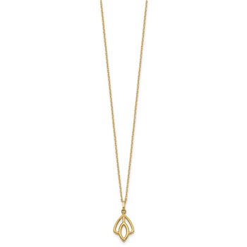 Leslie's 14K Polished Floral Pendant 17 inch Necklace — alternate view
