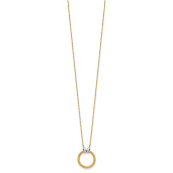 Leslie's 14K with Rhodium Polished Circle Necklace — alternate view