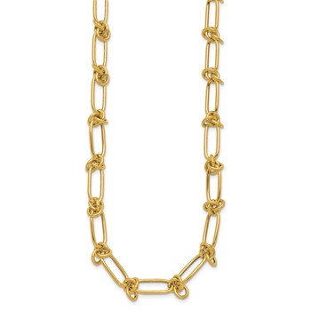 Leslie's 14K Polished Love Knot Fancy Paperclip Link Necklace — alternate view