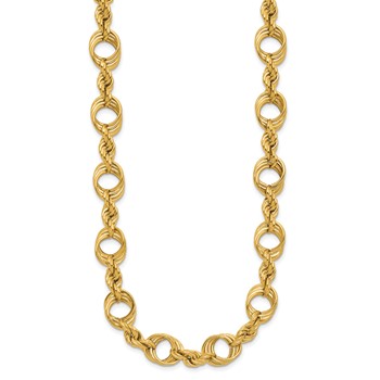 Leslie's 14K Polished Fancy Circle and Rope Link Necklace — alternate view