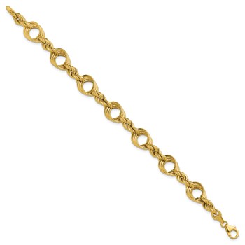 Leslie's 14K Polished Fancy Circle and Rope Link Bracelet — alternate view