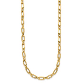 Leslie's 14K Polished and Twisted 5.5mm Fancy Oval Link Toggle 18 inch Necklace — alternate view