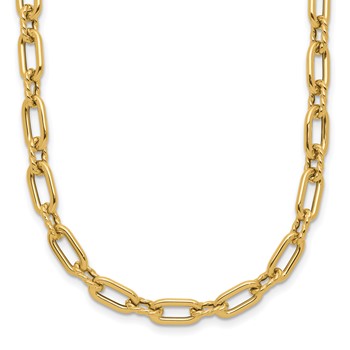 Leslie's 14K Polished and Twisted 5.5mm Fancy Oval Link Toggle 18 inch Necklace
