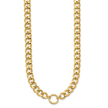 Leslie's 14K Polished Circle Accent 7.7mm Fancy Link 18.5 inch Necklace — alternate view