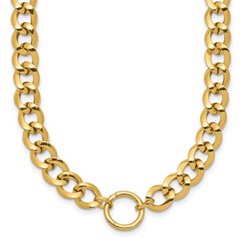 Leslie's 14K Polished Circle Accent 7.7mm Fancy Link 18.5 inch Necklace