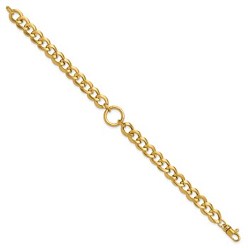Leslie's 14K Polished Circle Accent Fancy Link Bracelet — alternate view