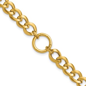 Leslie's 14K Polished Circle Accent Fancy Link Bracelet