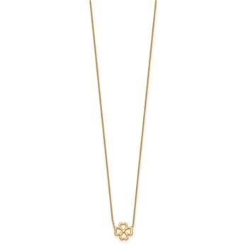 Leslie's 14K Polished 4-Leaf Clover w/2in ext. Necklace — alternate view
