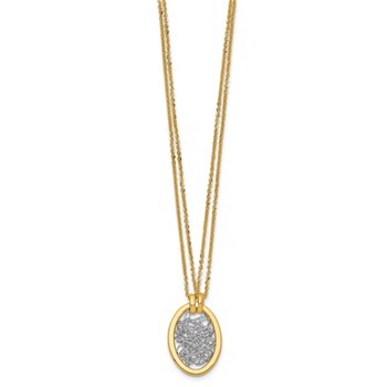 Leslie's 14K with White RH Polished D/C Fancy Oval 2-Strand Necklace — alternate view