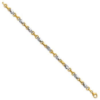 Leslie's 14K w/White Rhodium Polished Fancy Link Bracelet — alternate view