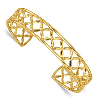 Leslie's 14K Polished Fancy Flexible Cuff Bangle
