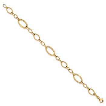 Leslie's 14K Polished and Textured Link Bracelet — alternate view