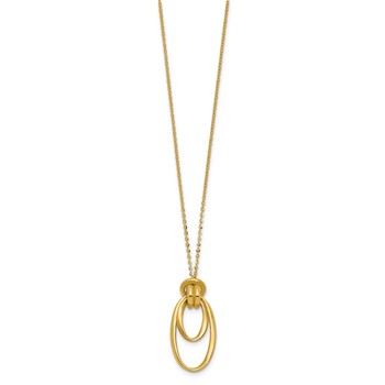 Leslie's 14K Polished Fancy Ovals with 2in  Ext. Necklace — alternate view