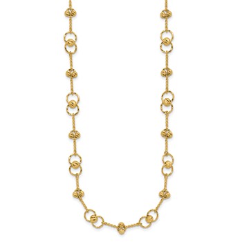 Leslie's 14K Polished and Diamond-cut with Twisted Circles17 inch with 1inch extender Necklace — alternate view