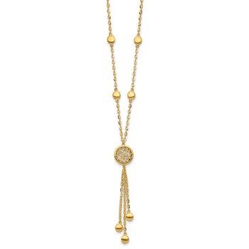 Leslie's 14K Polished Fancy Filigree Circles Dangle 18 inch Necklace — alternate view