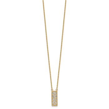 Leslie's 14K Two-tone Polished / Dia-cut Bar Necklace — alternate view