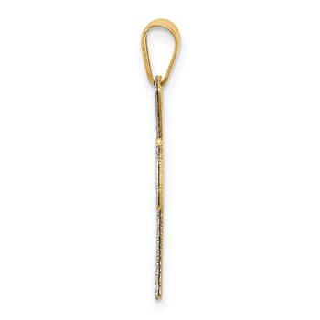 Leslie's 14K Two-tone Polished / Dia-cut Cross Pendant — alternate view