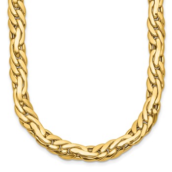 Leslie's 14K Polished 7.5mm Fancy Twisted Link 18 inch Necklace